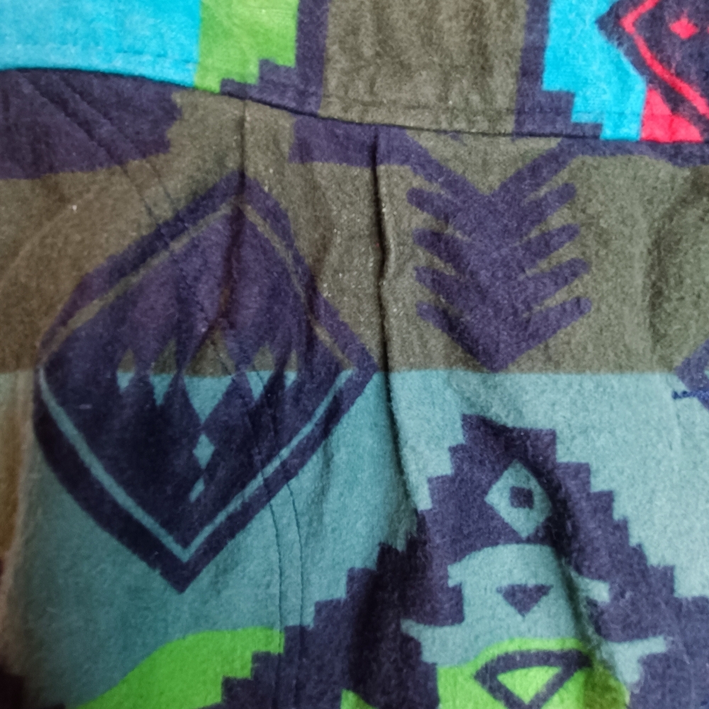 Woolrich Cotton Flanel Colorful Aztec Patterned Mini Skirt Size 8 - Picture 7 of 13